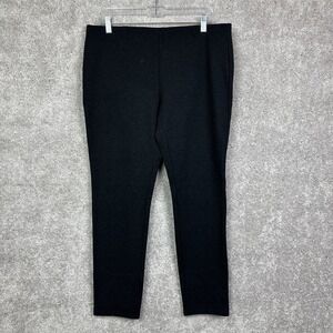 Eileen Fisher Charcoal‎ Gray Ponte Knit Pull On Slim Ankle Pant Large Petite